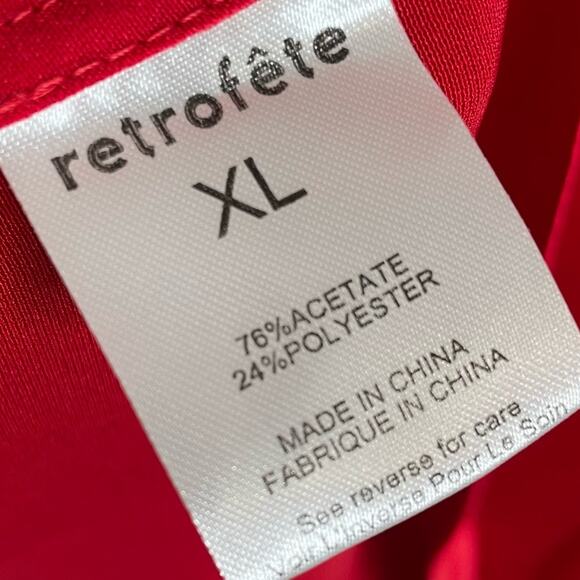 Retrofete Women’s Kit Shirt in Red Button Front Long Sleeve Sz XL - Picture 11 of 13